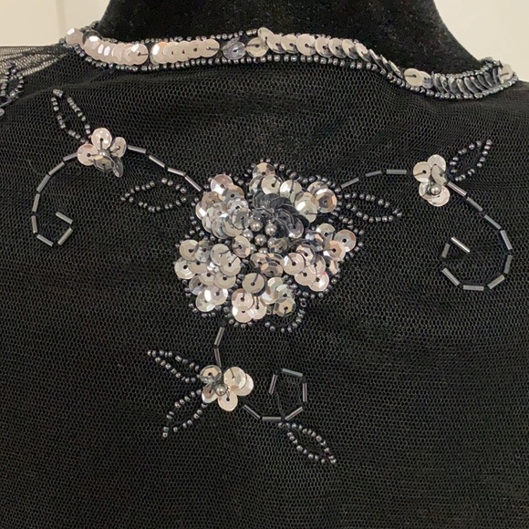 Vintage Mesh longsleeves blk jacket with sequence - size medium - Picture 7 of 10